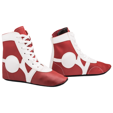 Купить Обувь для самбо SM-0102, кожа, красный Rusco в Усмани 
