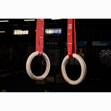 Купить Кольца гимнастические 32 мм красные стропы в Усмани 