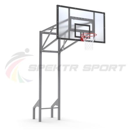 Купить Стойка баскетбольная уличная усиленная со щитом из оргстекла, кольцом и сеткой SP D 413 в Усмани 