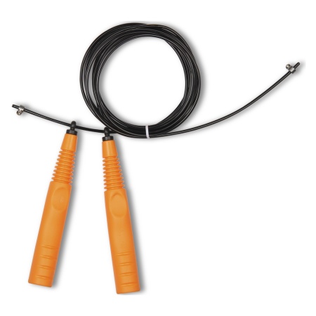 Купить Скакалка высокооборотная Кроссфит стальной шнур в оплетке 2.9 м чёрно-оранжевая в Усмани 